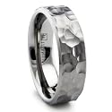 8MM Hammered Titanium Ring Wedding Band Matte Finish Sizes 8 to 13