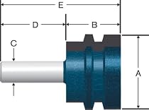 BOSCH 84505M 1-7/8-Inch Diameter 1-3/32-Inch Cut Carbide Tipped Reversable Glue Joint Router Bit 1/2-Inch Shank