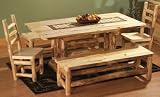 Mountain Woods Aspen 6' Dining Set With 2 Chairs, 2 Benches