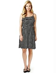 Scoop Neck Frill Spotted Dress