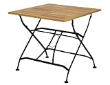 Produkt-Bild: Siena Garden 337002 Klapptisch Peru, schwarz mit Teakholzplatte L 80 x B 80 x H 72 cm