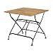 Siena Garden 337002 Klapptisch Peru, schwarz mit Teakholzplatte L 80 x B 80 x H 72 cm