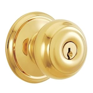 Schlage F51VGEO505 605 Georgian Entry Knob, Bright Brass by 