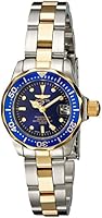 Invicta Pro Diver Women's Quartz Watch with Blue Dial  Analogue display on Multicolour Stainless Steel Gold Plated Bracelet 8942