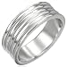 The Stainless Steel Jewellery Shop - Stainless Steel Band Ring with Grooves - Includes FREE Velvet J