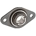 Dynaroll Flangette Collar Ball Bearing, 2 Bolt Holes, Clamp Collar, ABEC 1, Double-Sealed, Pressed Steel