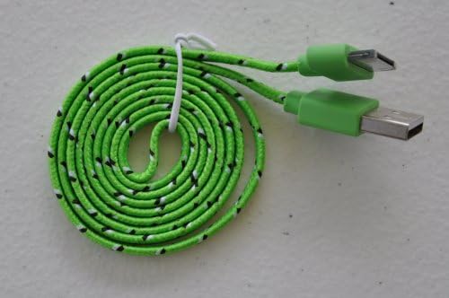 NTJ 1m (3ft) Flat Noodle Woven Rope Fabric Braided Tangle Free Nylon USB Data Sync Charging Cable 30pin Ios6 Ios7 Iphone 4 4s Ipad 1st Gen, Ipod Touch 4th Generation, Ipod Nano 4th Gen. , Ipod Shuffle (10 Colors to Choose From) (light green)