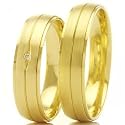 TRAURINGE - EHERINGE 333/- Gelbgold mit Brillant (Paarpreis)