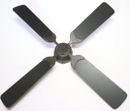 Global Electric 36-inch Non-Brush Ceiling Fan for RV, Rustic Bronze with Remote Control and Black Blades.