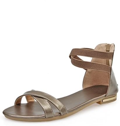 Sakeci Ankle Strap Summer Skidproof Women Flat Sandals Sandles Sandals Champagne 8.5 D(M) US