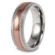 Grooved Plated Polished Titanium Ring (7mm) - Sizes 6-13