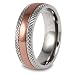 Grooved Plated Polished Titanium Ring (7mm) - Sizes 6-13