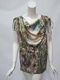 Diesel womens todito floral gathered shoulder top