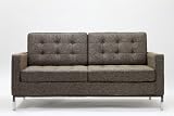 Modern Florence Style Loveseat Genuine Oatmeal Wool