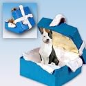Pit Bull Terrier Blue Gift Box Dog Ornament - Brindle