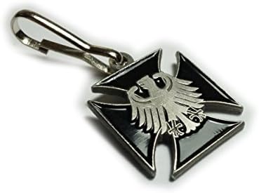 Eagle Iron Cross Backpack Jacket Vest Purse Bag Charm Zipper Pull Clip