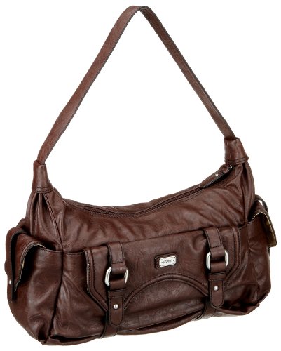 Esprit Velvet V15052, Damen Umhängetasche, braun, (choclate brown 248), 28x35x14