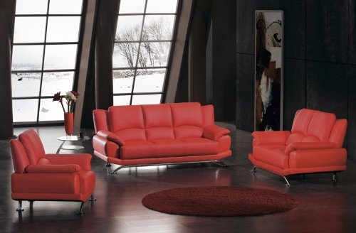 3pc Contemporary Modern Leather Sofa Set, V-3929-S1