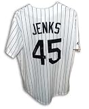 Autographed Bobby Jenks Chicago White Sox White Majestic Jersey