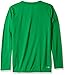 adidas Big Boys' Essential Clima Long Sleeve Tee, Green Logo, Medium/10-12