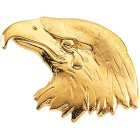 14k Yellow Gold Eagle Lapel Pin 11.5x26mm by JewelryWeb