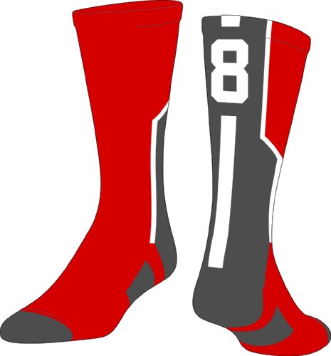 TCK Player Id Red Custom Number Sock (SINGLE SOCK)