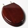 Comfort Seats C1B1E-16BR Designer Solid Wood Toilet Seat with PVD Brass Hinges, Elongated, Mahogany