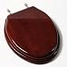 Comfort Seats C1B1E-16BR Designer Solid Wood Toilet Seat with PVD Brass Hinges, Elongated, Mahogany