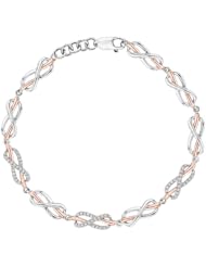 10K Two Tone Gold, Diamond Infinity Tennis Bracelet (1/4 cttw)