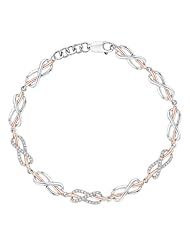 Sterling Silver Two Tone, Diamond Infinity Tennis Bracelet (1/4 cttw)