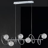 Honsel - Leuchten - 62165 - Pendelleuchte \"Estila\" chrom Korbgeflecht Alu