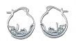 Solid Sterling Silver Cat Hoop Earrings
