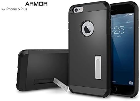 Iphone 6 Plus Case with Kickstand High Quality Construction. Black Tpu 2 in 1 Armor Case.This Bumper case will protect your iphone 6 plus and keep it stylish.