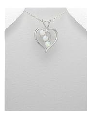 Heart Lab-Created Opal Pendant Necklace In 92.5 Sterling Silver