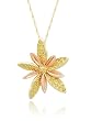 10k Yellow and Rose Gold Flower Yellow Diamond Pendant Necklace (1/5 cttw), 18