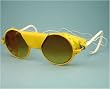 Jones Round Yellow Sunglasses / Ski & Expedition Goggles with Case. Model: WAW-YL