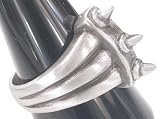 3 Sharp Spikes Spike Rocking Pewter Ring