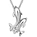 Summerford Cute Dolphin Sterling Silver Pendant Necklace with Clear Crystal