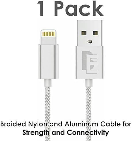 Beam Electronics Apple MFI Certified 6 Feet 8-Pin USB Lightning Cable - Silver