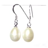 Large Freshwater Pearls on Sterling Silver Fishhooks Pearl Drop Earrings with Gift Box by pewterhooter. Beautiful jewellery for very special people.