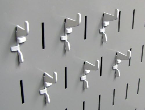 Wall Control Pegboard Standard Slotted Hook Pack - Slotted Metal Pegboard Hooks for Wall Control Pegboard and Slotted Tool Board - White
