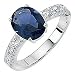 Cubic Zirconia and Blue Crystal Set Ring