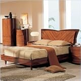 Queen Global Furniture USA B92 Panel Bed in Cherry Finish