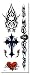 Gothic Skulls and Crosses Temporary Tattoos