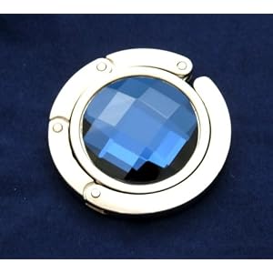 Navy Crystal Folding Handbag Purse Hooks Hangers