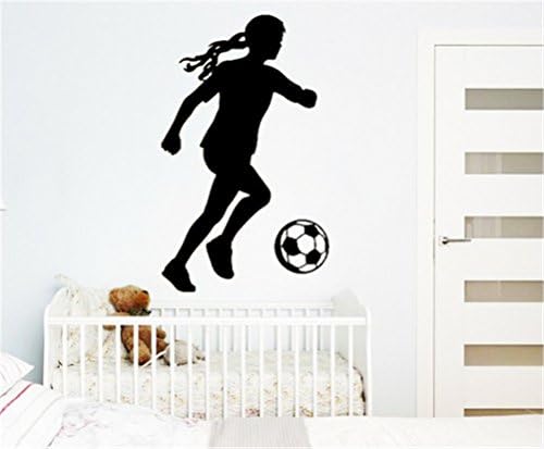 Bling2Bling Female Soccer Players Wall Sticker Wall Decal Art Vinyl Mural for Teens Bedroom Home Decor (A-94cm x 58.4cm)