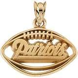 14k Gold New England Patriots Football Pendant 11.5x18.5mm