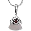 Sterling Silver Rose Quartz and Garnet Pendant by Sajen, 18"