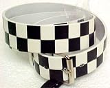 Black / White Checkerboard Snap Belt Strap Checkered