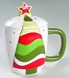Happy Holidays Christmas Tree Mug with Lid by Crystal Clear House